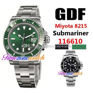 40mm GDF V3 116610LV Miyota 8215 Montre Automatique pour Homme Lunette en Céramique Verte Cadran Vert Bracelet en Acier Inoxydable Gents Montres Timezonewatch 2 Couleur E05A (3)