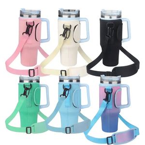 Support de pochette pour bouteilles d'eau en néoprène de 40oz, sac de transport isolé pour bouteilles d'eau de sport et de Fitness avec épaule