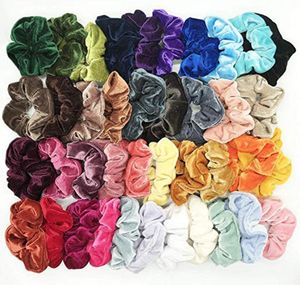 40pcs Velvet Scrunchie Femmes Girls Elastic Hair Rubbers Bands Acoriments Gum For Women Tie Hair Ring Corde Ponytail Holder3914657