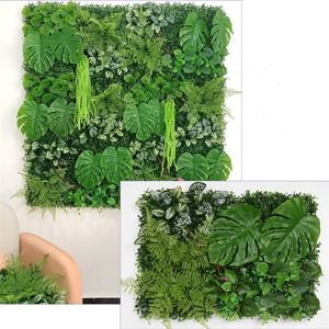 40x60cm Green Artificial Plants Wall Panel Plastic Outdoor Lawns Wedding Backdrop Party Garden Grass Flower Wall