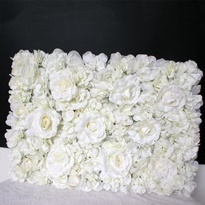 Panel de pared de flores artificiales de rosas de seda, 40x60cm, planta de pared romántica, hierba para decoración de fondo de boda y hogar