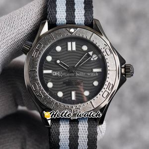 43.5mm Plongée 300m 210.92.44.20.01.003 Texture Cadran Automatique Mens Watch Date PVD Cool Black Steel Case Nylon Stripe Strap Sport Montres HWOM Hello_Watch G28b (2)