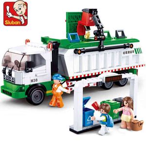 432pcs City Classification Garbage Tamion Car Modèle Bricks 100 Cartes Blocs de construction Kit Brinquedos Toys éducatifs pour enfants Y1130