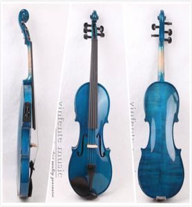 Violín acústico eléctrico de 44 y 5 cuerdas, tamaño completo, madera de arce canadiense, piezas de violín de ébano, estuche para violín Bow8172765
