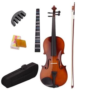 44 violín acústico natural de tamaño completo con estuche, pegatinas silenciosas de colofonia con lazo 4824437
