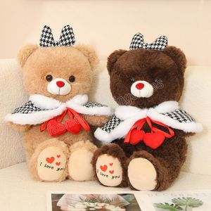 45cm capa Kawaii arco oso de peluche juguete de peluche suave vestido encantador oso almohada muñeca juguetes para niños amantes regalo de San Valentín