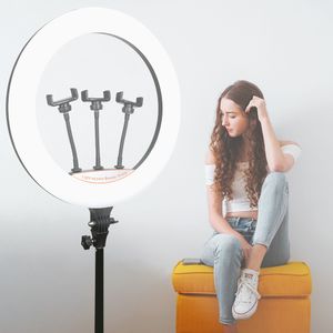 Lámpara de fotografía de Anillo de luz LED de 45CM con trípode de 1,9 m, soporte para teléfono de 3 uds., anillo de luz Led de 300 Uds para cámara, teléfono, maquillaje y vídeo