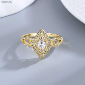 46mm Cheval Oeil Nouveau Luxe Classique Étincelant Zircon Bague De Fiançailles De Mariage 18KOr Plaqué Or Blanc Bijoux L230704