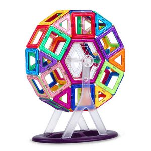 46 Uds. Bloques de construcción magnéticos de gran tamaño rueda de la fortuna diseñador de ladrillos iluminar ladrillos juguetes magnéticos regalo de cumpleaños para niños barato al por mayor