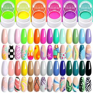 Kit de 48 couleurs de vernis à ongles crème longue durée, gel de couleur professionnel, vernis à ongles hybride UV/led, gel de salon de manucure semi-permanent à paillettes