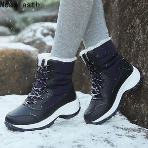 481 Boots de la cheville chaude en peluche à neige imperméable pour femmes chaussures d'hiver femelles botas mujer 231124 a