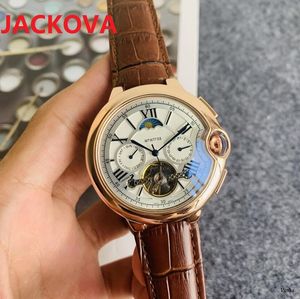 48mm mode hommes montres Tous les sous-cadrans fonctionnent mouvement montre Moon Phase daydate mécanique automatique Remontage automatique Deep Sweeping Boîtier en acier inoxydable Montres-bracelets