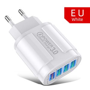 48W USB Charger Fast Charge QC 3.0 Wall Charging For iPhone 12 11 Samsung Xiaomi Mobile 4 Ports EU US Plug Adapter Travel