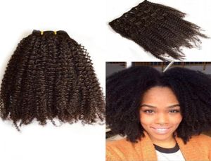 4a4b 4c 3a3b3c Mongol vierge afro crépus bouclés cheveux afro afro-américain pas cher clip dans les extensions de cheveux GEASY2325982