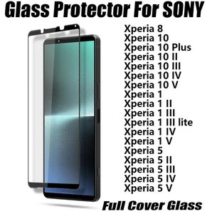 Protecteur d'écran de téléphone en verre trempé à couverture complète de qualité supérieure pour sony xeria 10 1 5 Xperia10 Xperia5 Xperia101 II III IV V Xperia 8 protecteur d'écran EN GROS