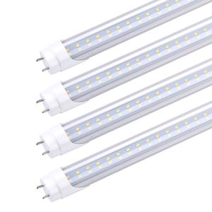 Bombilla de tubo LED T8, 4 pies 22 W 28 W, G13 bipin, reemplazo de bombillas de iluminación fluorescente T8 T10 T12, derivación de balasto, alimentación de doble extremo, cubierta transparente, luces de taller de 4 pies