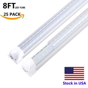 4ft 8ft V Shape Intégrez le tube LED Lumière 4 lignes 120W 8 pi pieds de refroidisseur de porte de refroidisseur LED éclairage SMD2835 Tube LED usine