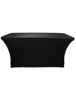 4ft 6ft 8ft Noir blanc Lycra Stretch Banquet Tableau Tift Salon Spa Coupchés de massage d'usine Couverture de table en spandex Y2008465469