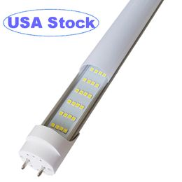4FT LED Tube Ampoules 48" G13 72W 6000K Blanc Froid AC85-285V Remplacement Fluorescent Double extrémité Alimenté Ballast Bypass Fixation Frosted Milky Covers 110V 277V usalight
