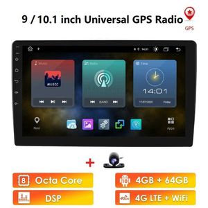 Lecteur multimédia de voiture 4G + 64GB android GPS Navigation 2DIN HD Autoradio WiFi USB FM 2 Din Audio Radio stéréo moniteur de sauvegarde CAMIN