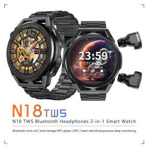 Montre intelligente Android Ios 4 Go avec écouteurs Reloj Inteligente Nfc Bluetooth Sport Local Mp3 Smartwatch fréquence cardiaque tensiomètre Bracelet de remise en forme bracelets