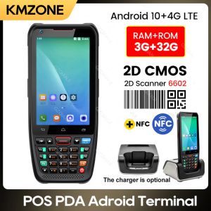 4G Android10 Industry PDA Handheld POS Terminal clavierboardscreen Data Collector 1D 2D Barcode Scanenr avec NFC Charge Facultatif