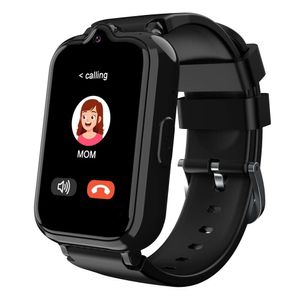 4G - Inteligente con videollamadas Reloj de teléfono celular para niños Niños de 5 a 12 años Tarjeta SIM Llamada SOS Chat de voz Cámara Pantalla táctil Rastreador GPS para niños (negro)