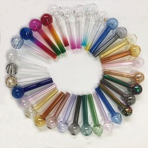 4inch Colorful Smoking Accessories 30mm Ball Thick Tube Smoking Pipes Tobcco Herb Glass Oil Nails Pyrex Glass Oil Burner Pipe