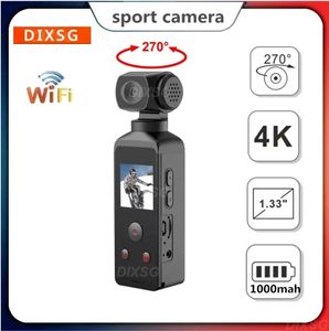 4K 1080P Cam de caméscope HD CAM 13 Écran LCD 270 ° Rotation WiFi Mini Sports Camera avec un boîtier étanche Cameras de mouvement 240407