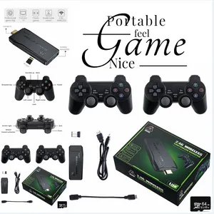 Consola de videojuego M8 4K HD Portable M8 64GB 20000+juegos con dos controladores inalámbricos de 2.4G Juegos clásicos Juegos Doble para PS1 PlayStation 1