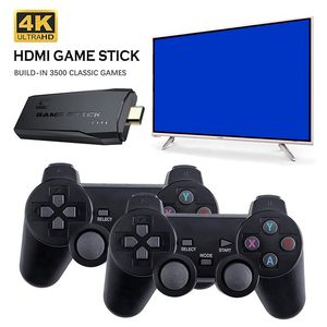 4K TV Jeu vidéo Stick M8 Console 2,4 G Double contrôleur sans fil Classic Reteo Bulit-3000-in Games 32 Go Joueurs pour FC SFC BES MD PS1 GBA Family Gaming Kids Gif