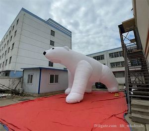 Animal de ballon de publicité extérieure d'ours polaire blanc géant de 4 m/13.2ft de Long pour la décoration d'événement de ville