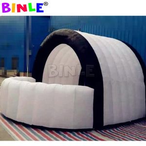 4m Lx4mWx3mH (13.2x13.2x10ft) venta al por mayor Barra de cócteles inflable con iluminación LED para exteriores, mostrador de servicio de Dringkings, carpa tipo domo para decoración de fiestas en clubes nocturnos