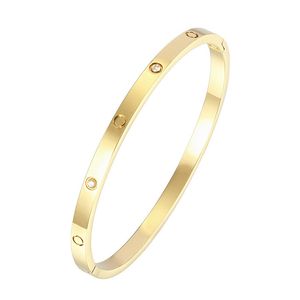 4mm titanium steel cuff bracelet gold silver and rose woman man luxury bangle couple jewelry lover gift no box