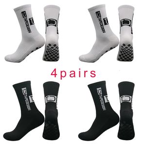 4Pairslot Anti Slip Tapedesign Socks Football Socks Mid Calf Nonslip Soccer Sport Sports Sports Sock EU3845 231221