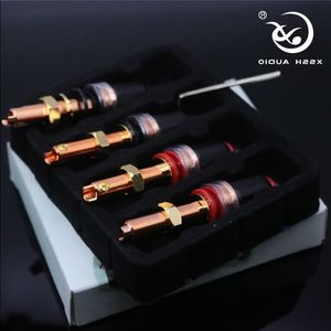 FreeShipping 4pcs 8pcs Audio HIFI Réel Cuivre Rouge Fiche Banane Prise Femelle Haut-Parleur Amplificateur de Puissance Terminal Long Court Reliure Post Qnrpd