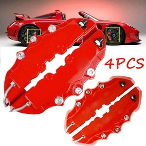 4 pièces voiture frein à disque 3D rouge ABS plastique étrier couvre avant arrière Automobile Kit de frein pour 16 ''--22'' roue cylindre de frein