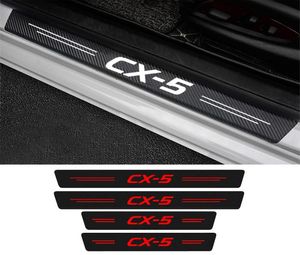 4 Uds. Pegatinas de alféizar de puerta para placa de desgaste de coche para Mazda CX5 CX5 KE KF 2021 2020 2019 2018 2017 2016 2012 cubiertas de logotipo automático 4370544
