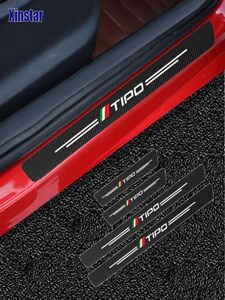 Adhesivo para alféizar de puerta de coche de fibra de carbono, 4 Uds., para Fiat TIPO, accesorios para automóviles 7285056