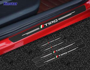 Adhesivo para alféizar de puerta de coche de fibra de carbono, 4 Uds., para Fiat TIPO, accesorios para automóviles 5212757
