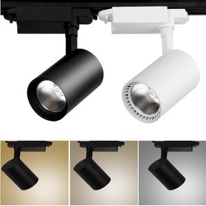 2pcs COB 20W Led Track light aluminum Ceiling Rail Track lighting Spot Rail Spotlights Replace Halogen Lamps AC220V