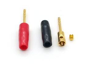 Connecteurs de broches de câble de fil de haut-parleur plaqués or, fiche banane, 100
