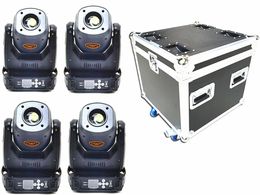 4pcs LED 150W Tête mobile et flightcase Gobo Light avec roto gobos 5 Face roto prism DMX Controller Spot LED Tête mobile Disco dj Stage light