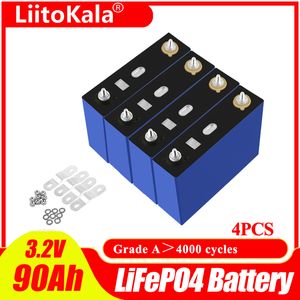4pcs Liitokala Catl 3.2v 90ah LifePo4 Batterie pour 4S 12V 24V 3C 270AH Lithium-Iron Phospha VR Batterie de voitures à énergie solaire