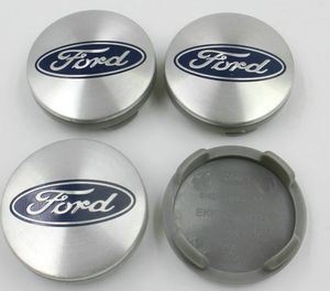 4 unids/lote 54mm azul/plata tapa central de rueda de coche tapas emblema Logo insignia para Fiesta Focus Fusion Mondeo Escap