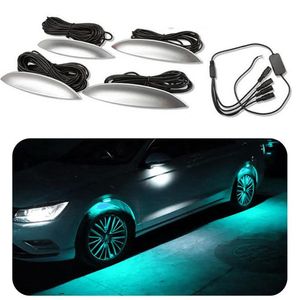 4 Pcs Lot Couleur Unique Universel De Voiture Lumière De Voiture Lampe Décorative Roue Sourcils Lumières Atmosphère Styling288Y