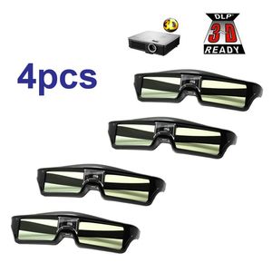 4 pcs/lots lunettes 3D obturateur actif rechargeable pour BenQ W1070 Optoma GT750e DLP lunettes de projecteur émetteur 3D 240124
