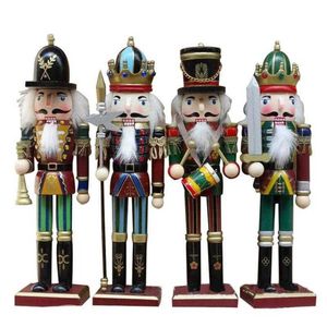 4 PCS Ensemble 30 cm Casse-Noisette Marionnette Soldat Forme Classique Main Peinture Home Office Mall Fenêtre Décor Cadeau De Noël Enfants Jouet H09243101