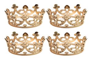 4pcs Set Vintage Baroque Mini Flower Girls Crystal Righestone Crown Tiara Headress Hair Accessories Gold C19022201281K2869623