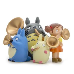 4 Uds. Figuras de acción de la película Totoro May Oh Chibi Chuu Mini juguetes de resina Artwares adornos para tartas decoraciones de 1,4 pulgadas de alto